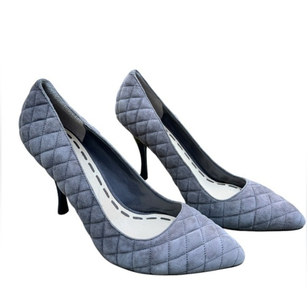 Enzo Angiolini women’s grey quilted Eakraz leather heel 8M